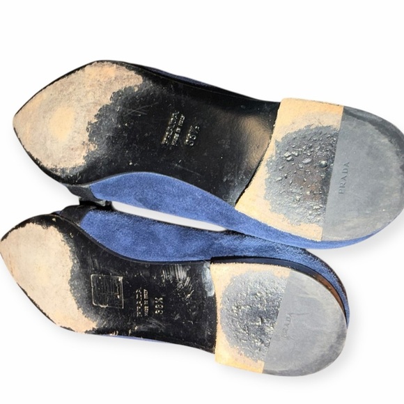 Prada Blue and Black Suede Loafers - 38.5 - Picture 4 of 4